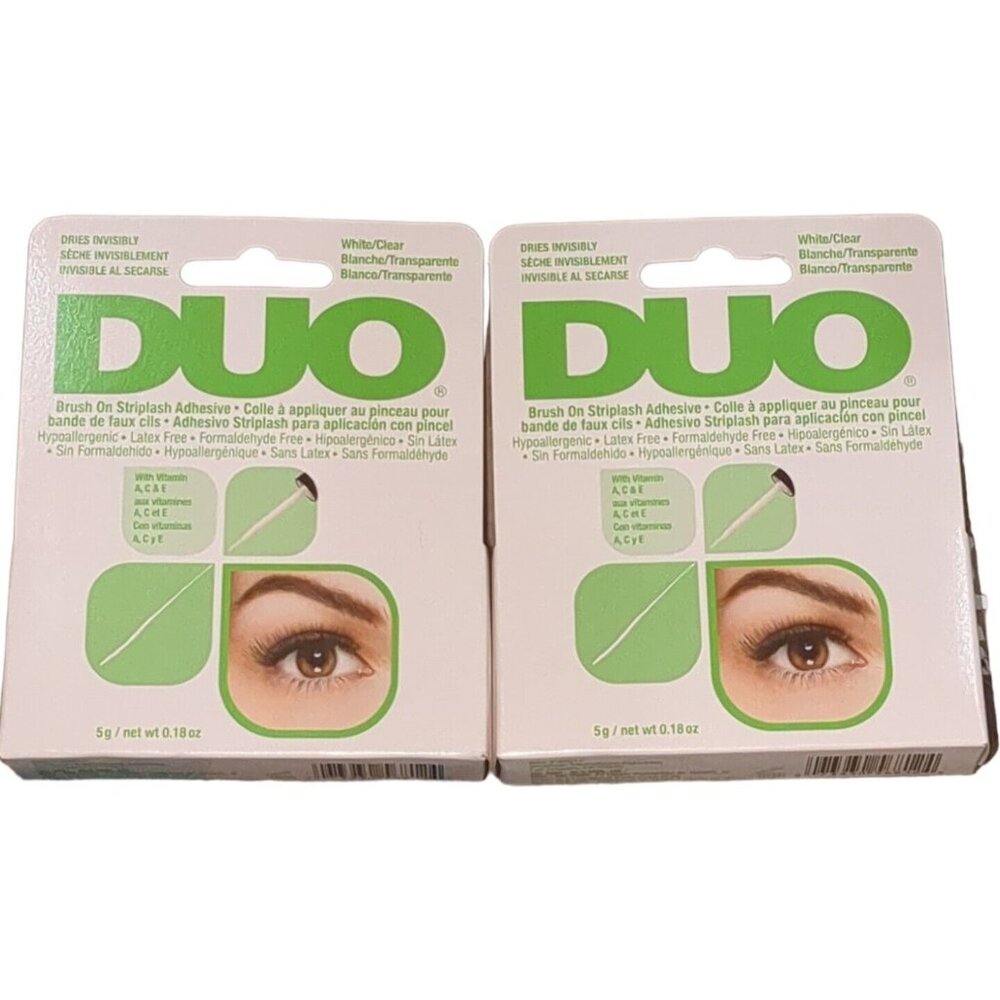 2-Duo Brush On Striplash Adhesive Vitamins White Tone Glue 240610 Hypoallergenic